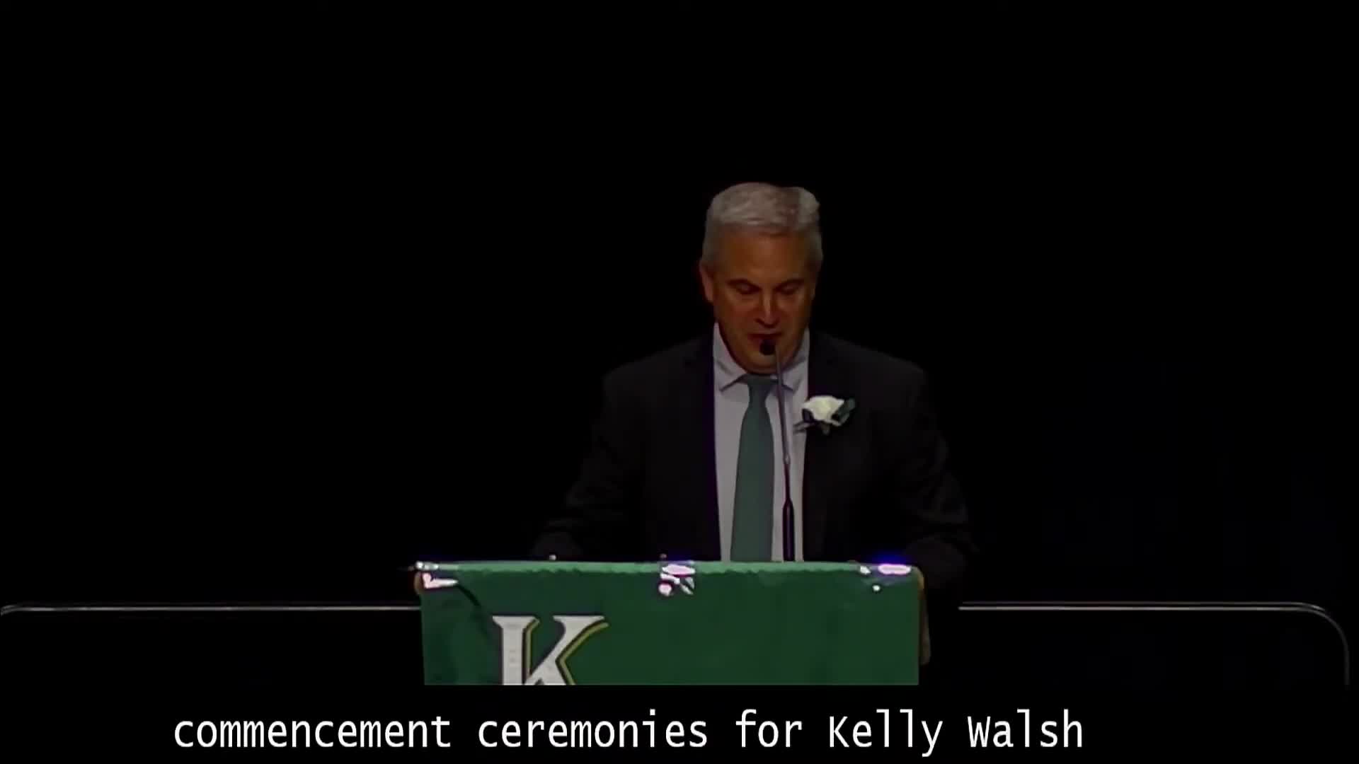 Kelly Walsh High School principal honors graduating class and veterans at graduation ceremony