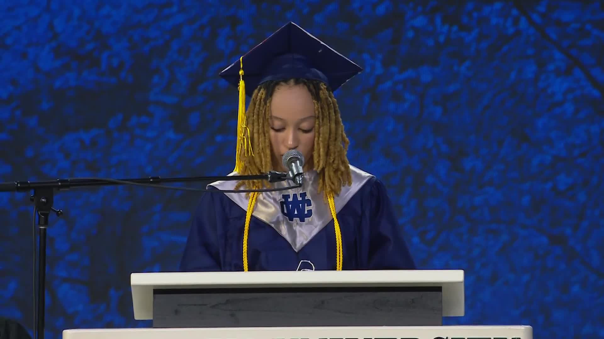 Salutatorian Cullen Whitmore acknowledged at William Campbell Command Schools graduation