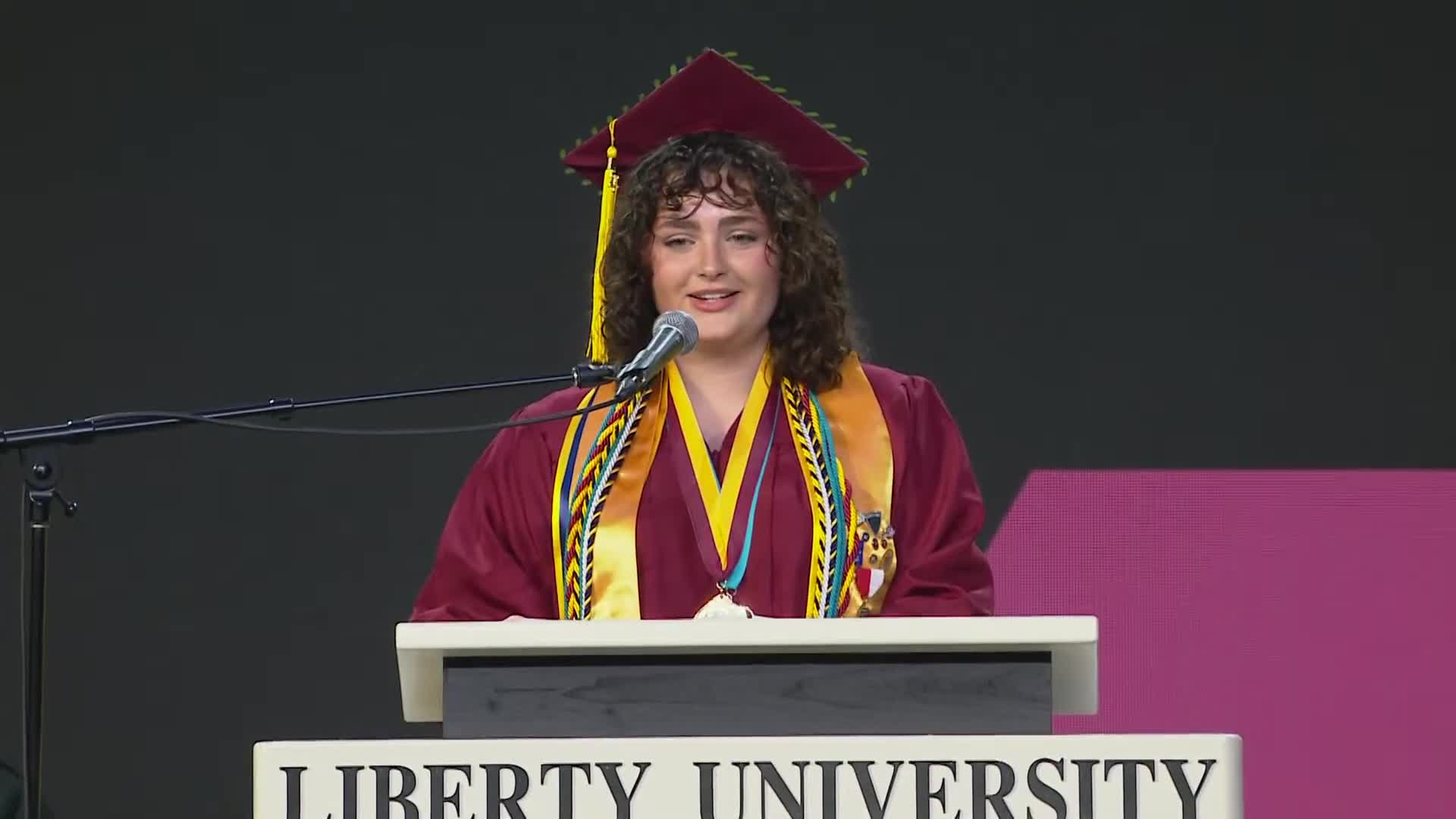 Valedictorian Josiah Jabari Cantrell addresses Brookville High School's largest graduating class