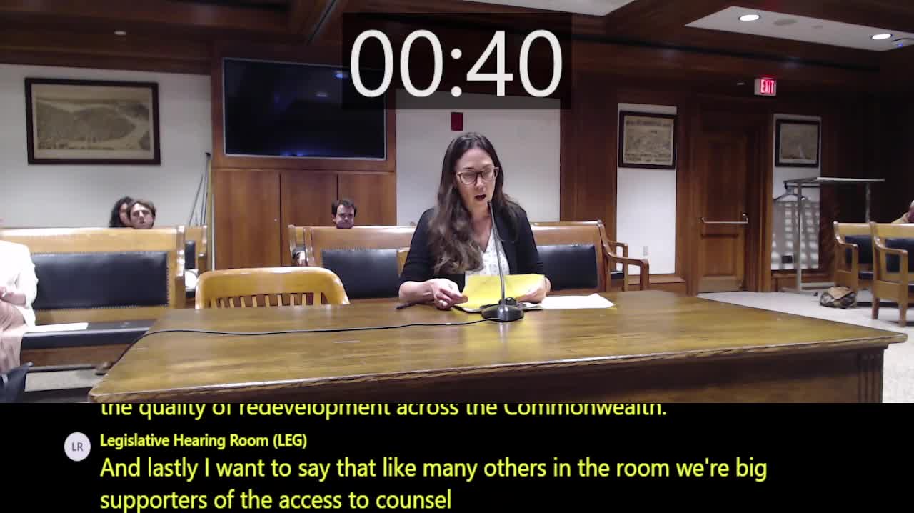 Massachusetts Law Reform Institute highlights housing justice initiatives during committee hearing