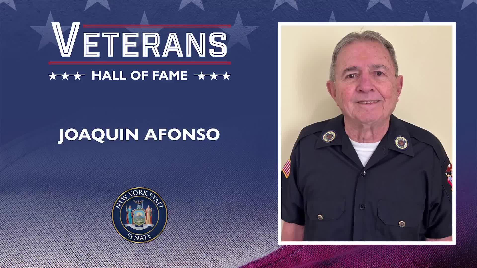 Senator Ashby presents Joaquin Alfonso for military and public service