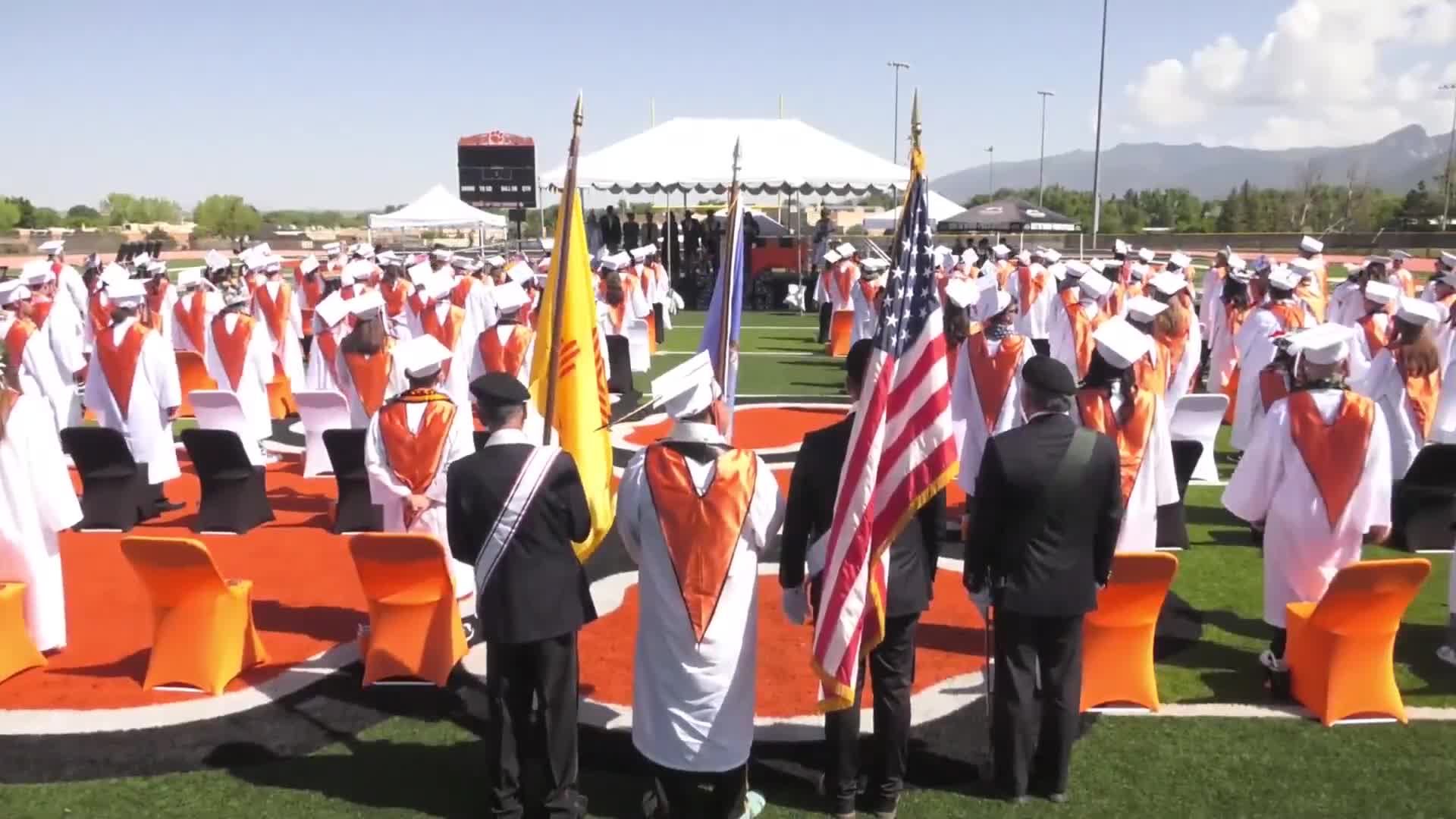 Taos High School Class of 2025 graduates; principal certifies completion, class donates tables and chairs