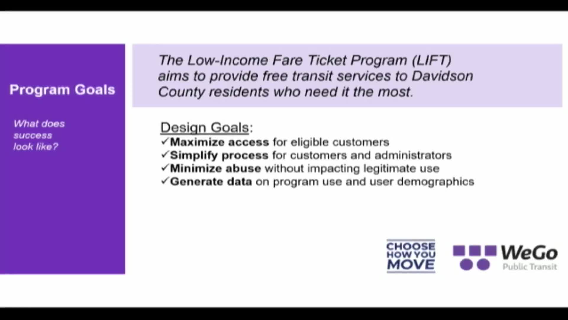 WeGo outlines LIFT low‑income fare program, aims for a November launch