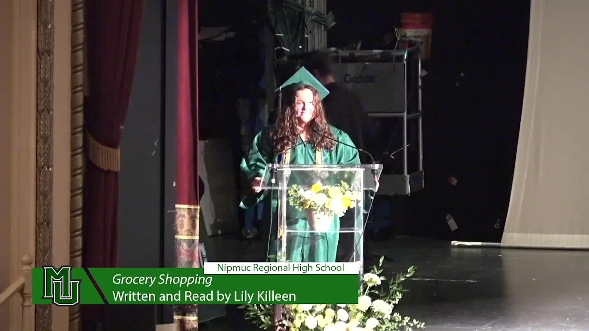 Student speaker reflects on life choices through grocery shopping metaphor at graduation