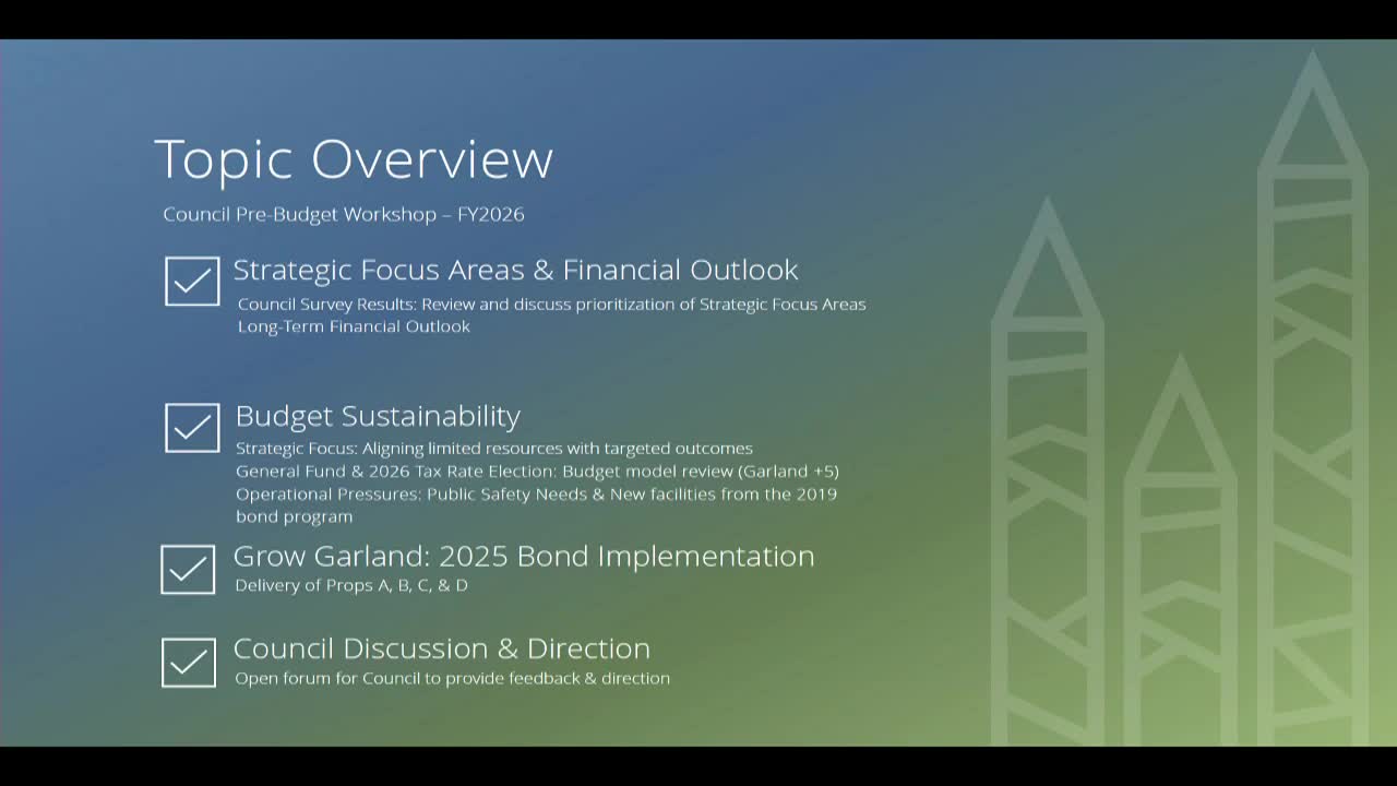 Garland Council reviews budget sustainability and operational pressures for fire and police departments