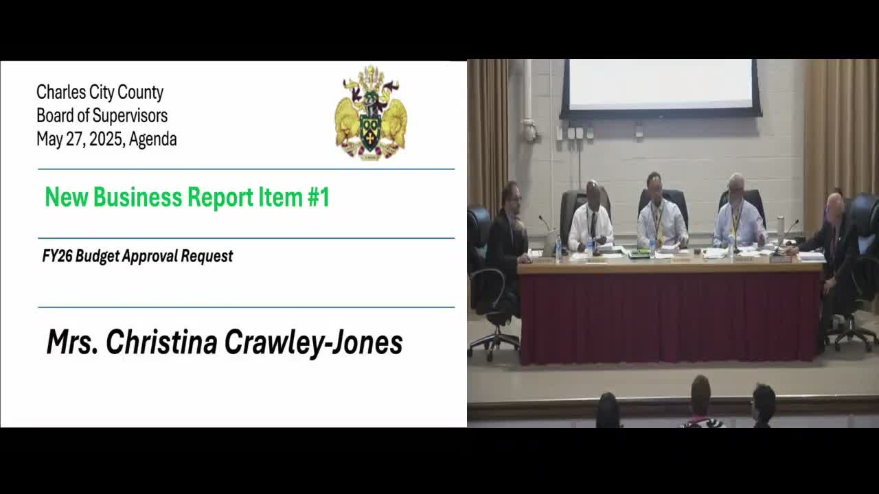 Charles City County Board approves balanced FY '26 budget with no tax increase