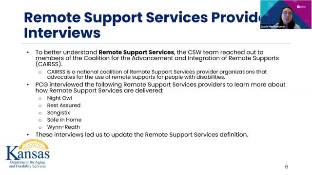 Kansas updates Remote Support Services definition to enhance disability assistance