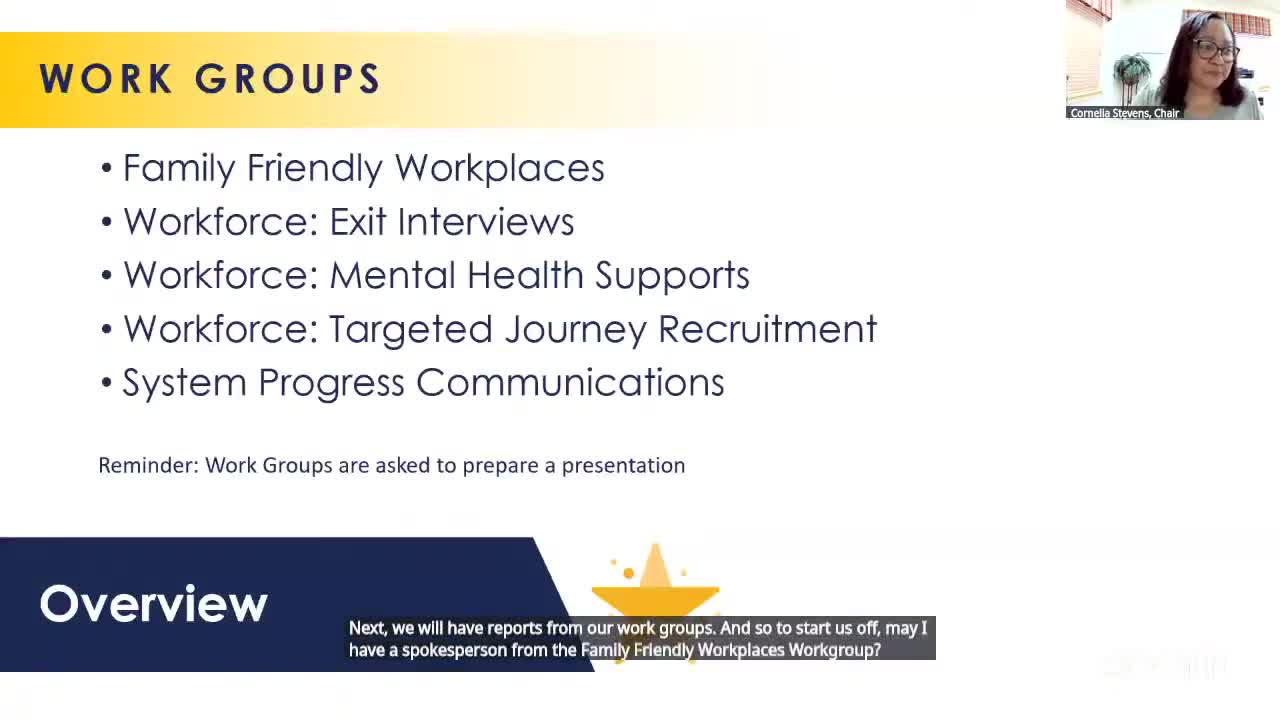 Panel work groups roll forward draft recommendations and prepare year-end summaries