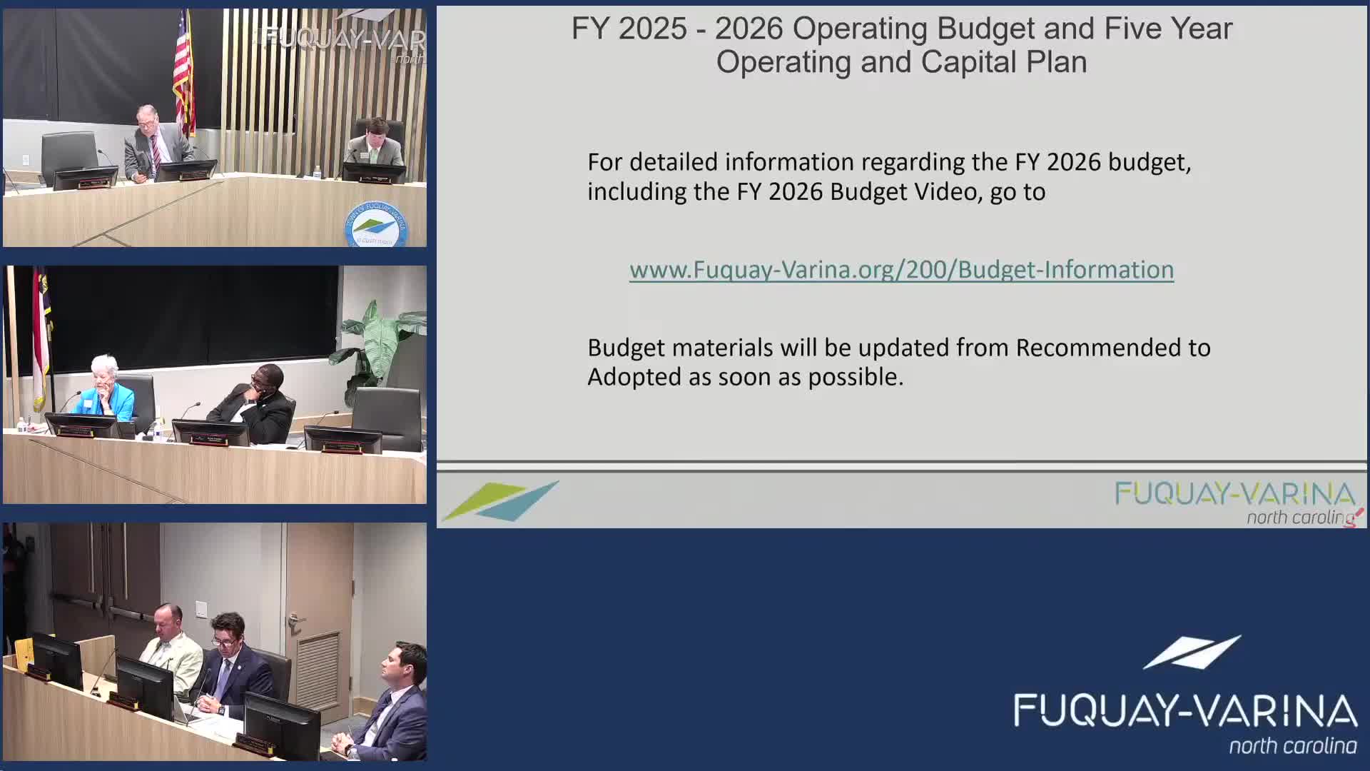 Fuquay Varina Town Board adopts zero tax increase budget for fiscal year 2025-2026