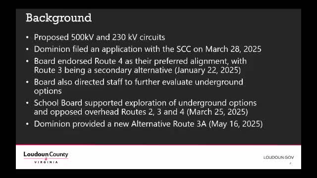 Dominion submits alternative route 3A for Loudoun County power line project