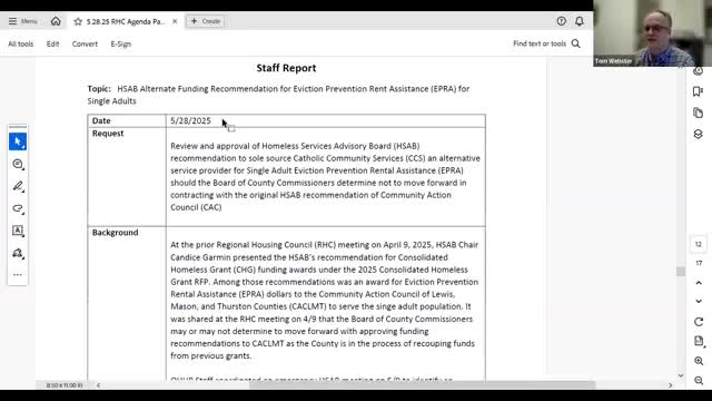 Regional Housing Council approves Catholic Community Services to administer eviction-prevention funds for single adults