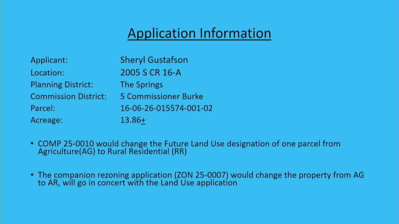 Clay County Commission reviews land use change from agriculture to rural residential