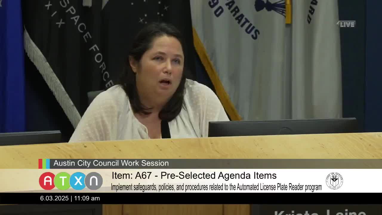 Austin Council discusses impact of license plate readers on crime statistics