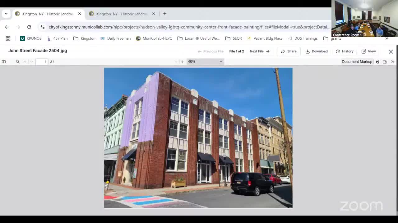 HLPC approves repainting plan for 300 Wall Street (Hudson Valley LGBTQ+ Community Center) with conditions