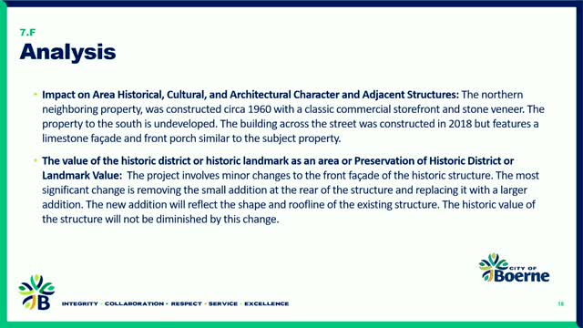 Historic Landmark Commission approves Boerne's facade changes for 265 North Main Street