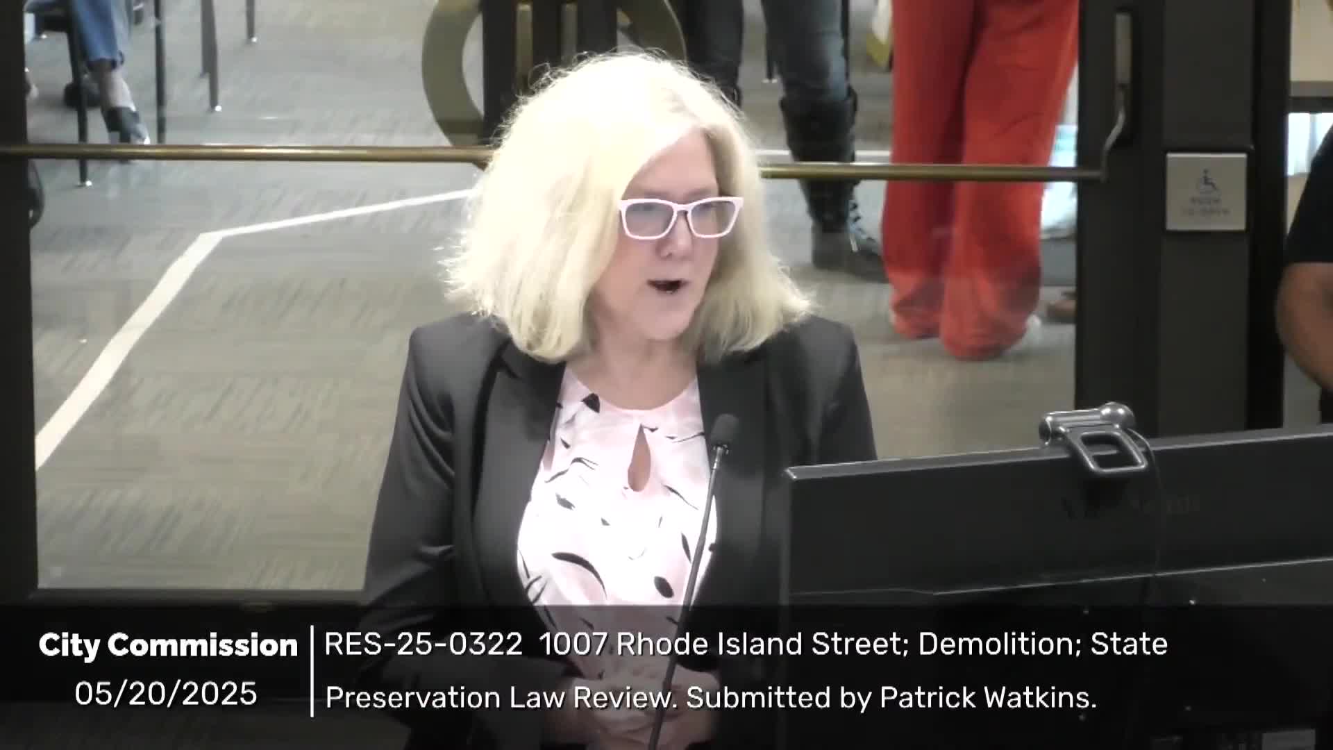 City finds no feasible alternatives; approves demolition of structurally failing house at 1007 Rhode Island Street