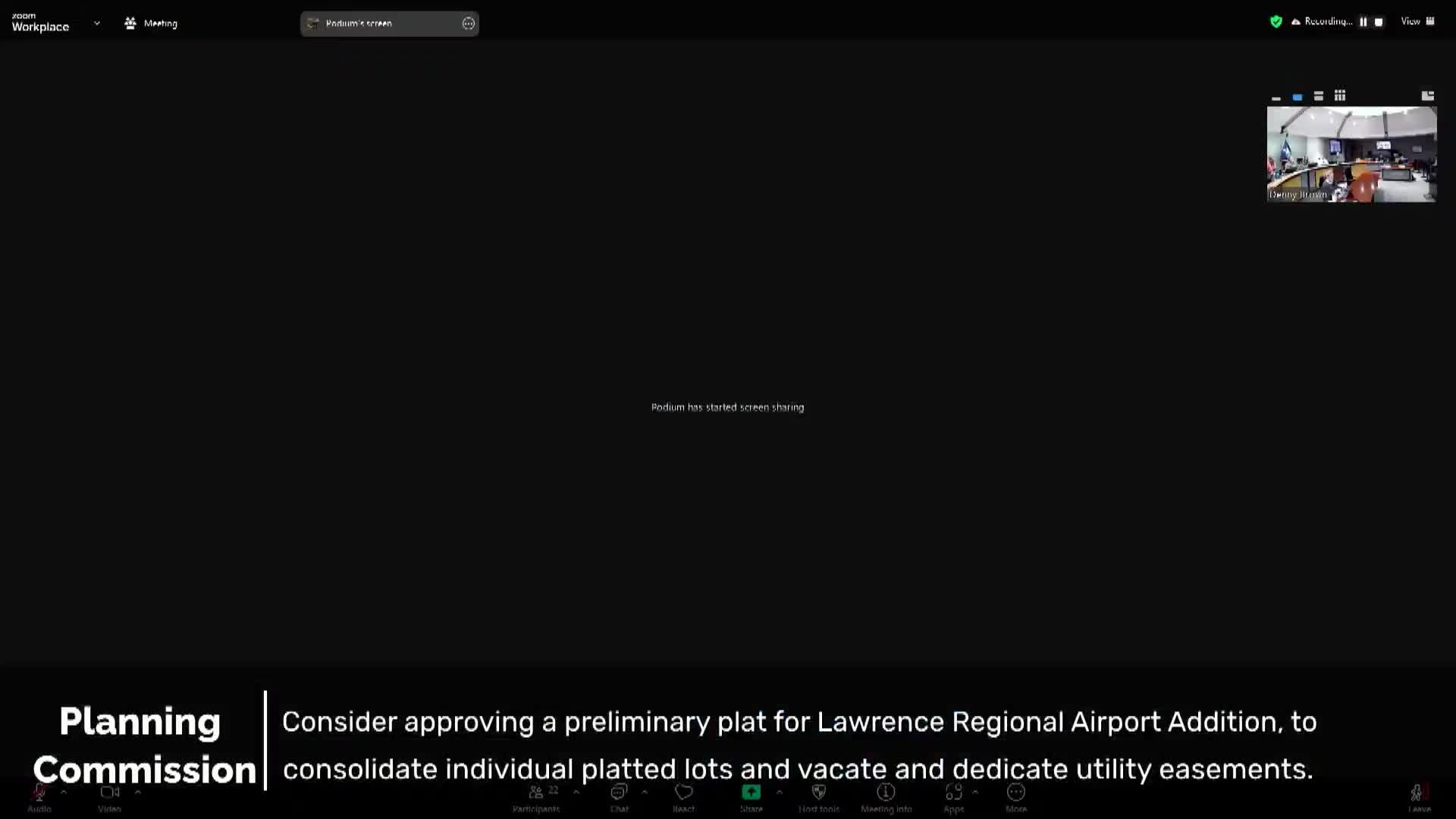 Commission approves preliminary plat and sidewalk/right-of-way variances for Lawrence Regional Airport
