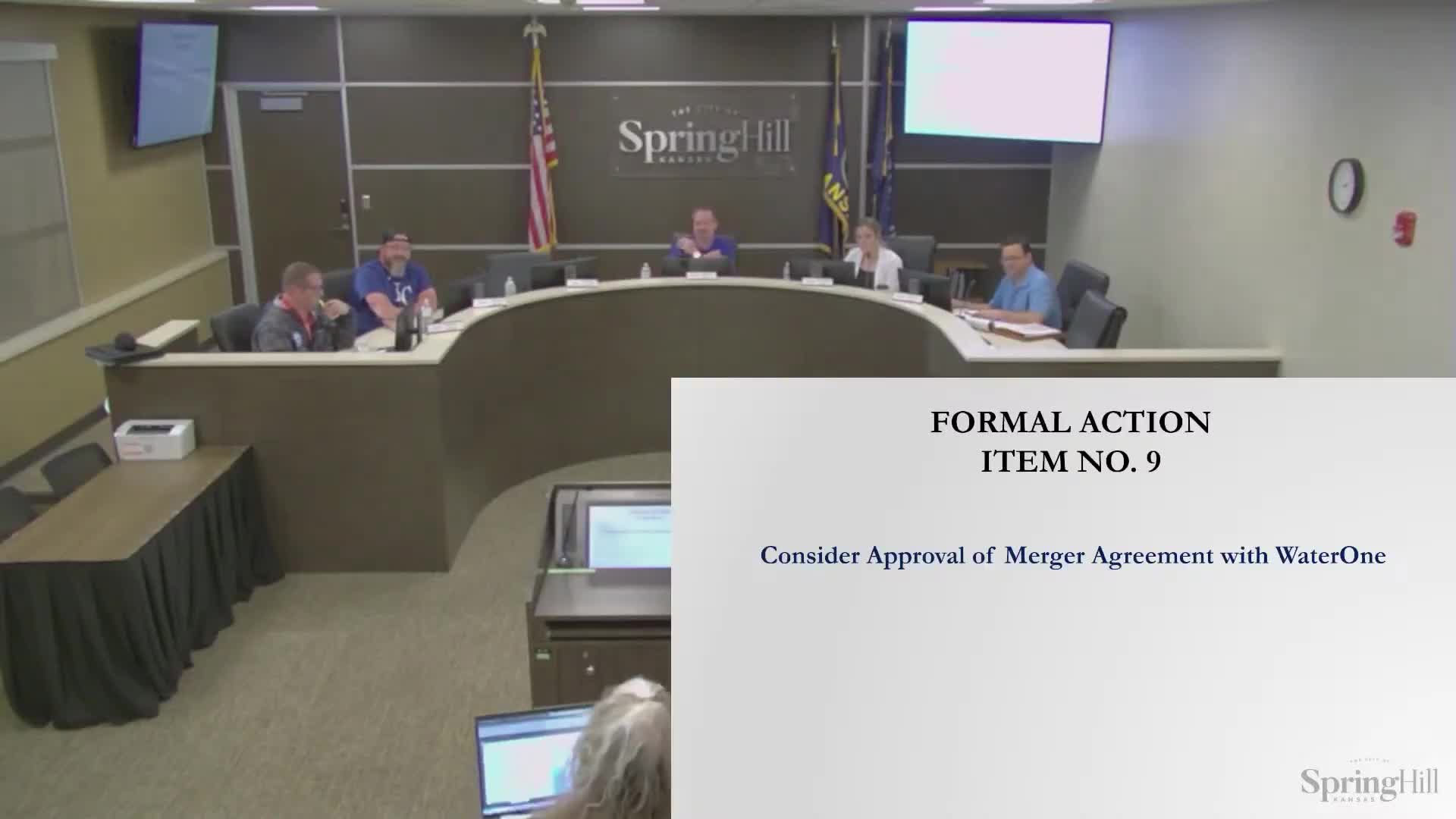 Spring Hill Council OKs merger of city water utility with WaterOne, authorizes up to $360,000 in migration costs