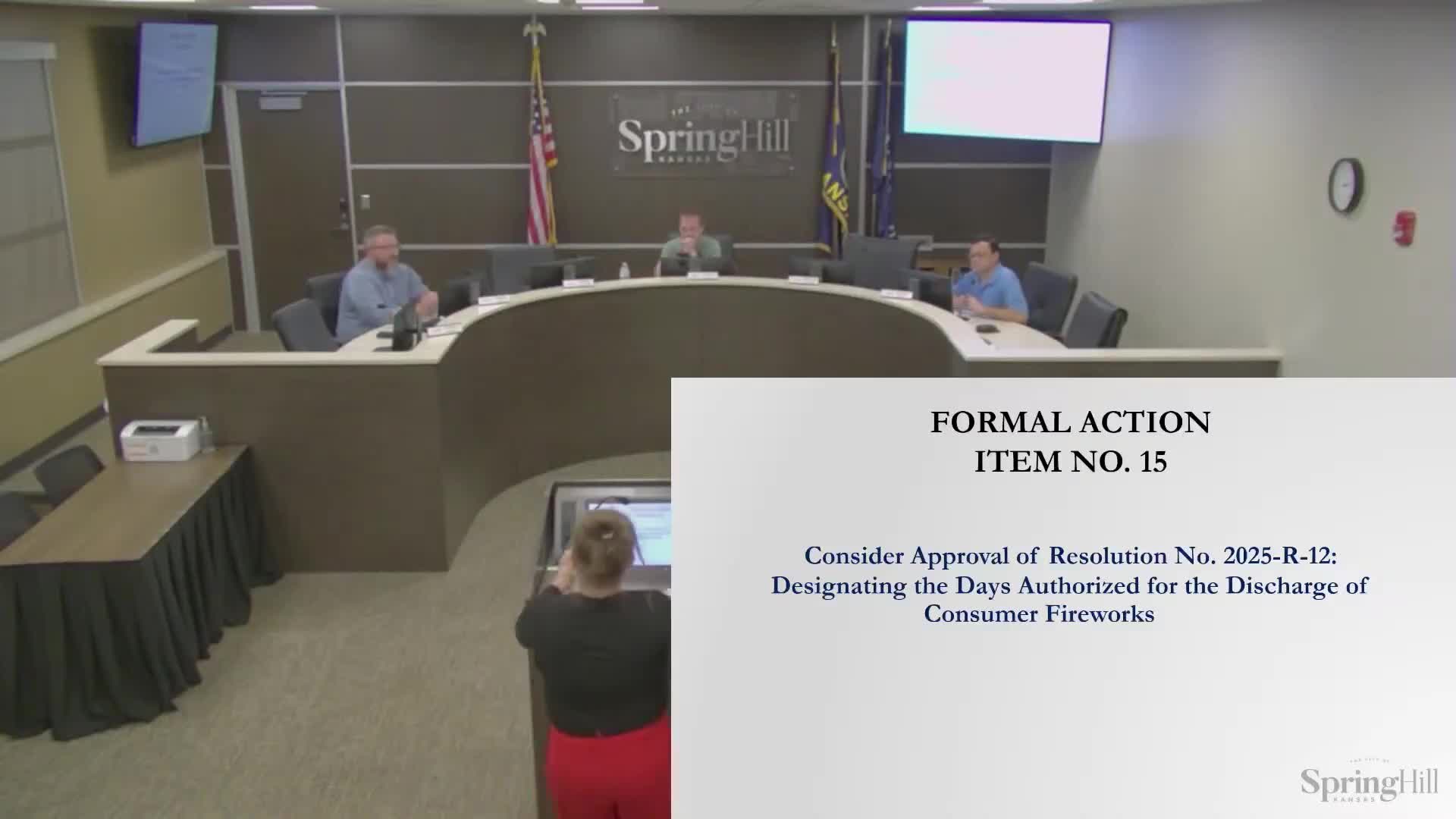 Council shortens consumer fireworks discharge window; adopts four-day July allowance