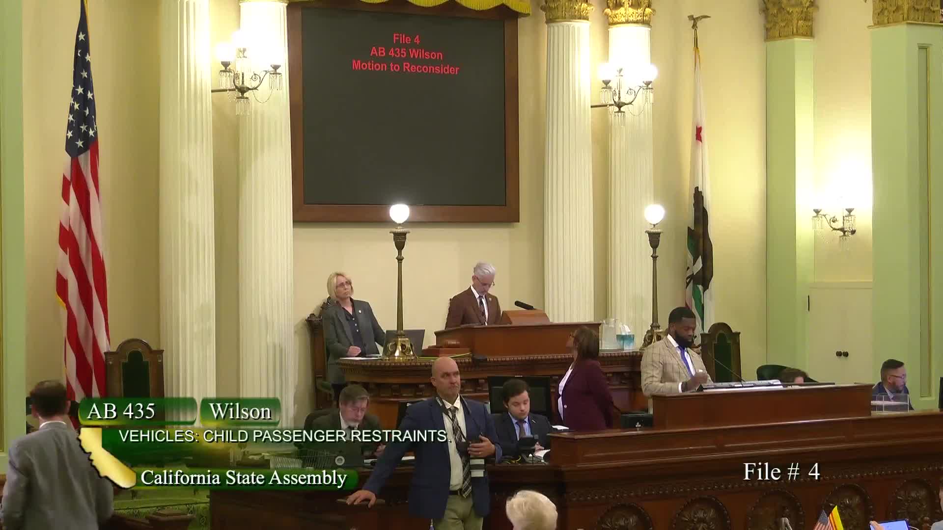 Assemblymember Wilson presents AB 435 to enhance California's child passenger safety laws