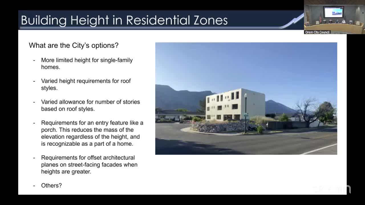 Orem city officials debate height regulations and neighborhood aesthetics
