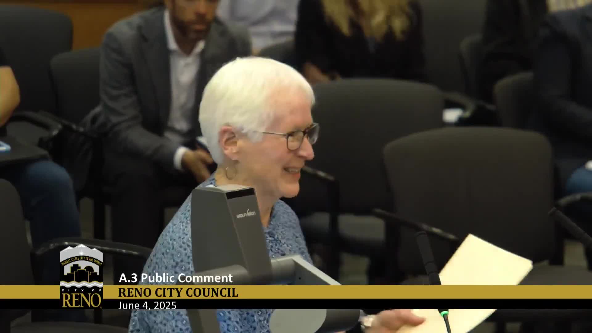 Reno City Council honors Susan for 45 years of community water service