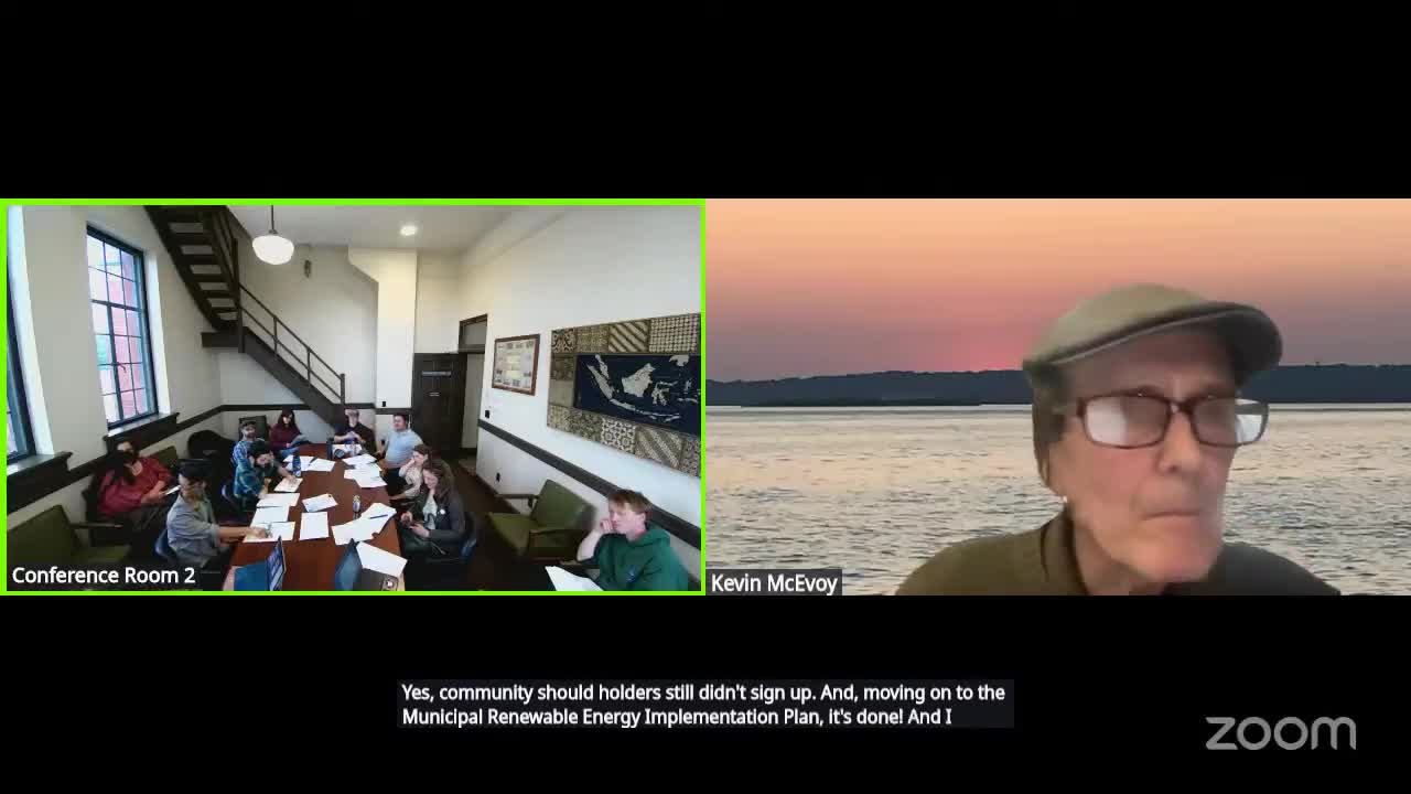 City circulates municipal renewable energy plan; municipal solar installations delayed by developer responsiveness