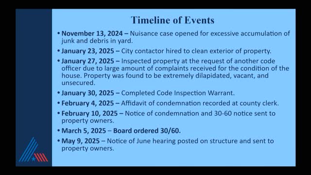 City orders demolition of vacant property due to public health concerns