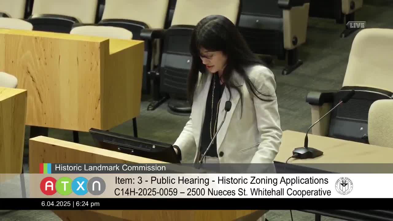 Austin Commission endorses historic zoning for Whitehall Cooperative on Oasis Street
