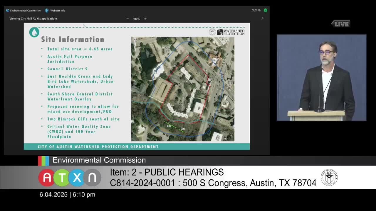 Austin Council reviews mixed-use development and environmental impact near Bolden Creek