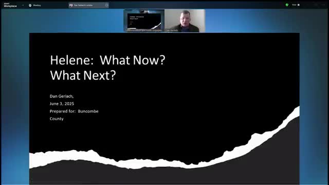 Consultant Dan Gerlach reveals Buncombe County's economic storm recovery challenges
