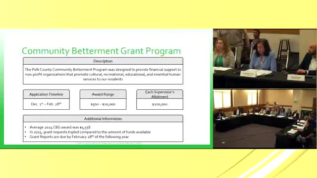 Supervisors revise Community Betterment Grant Program guidelines amid rising application requests
