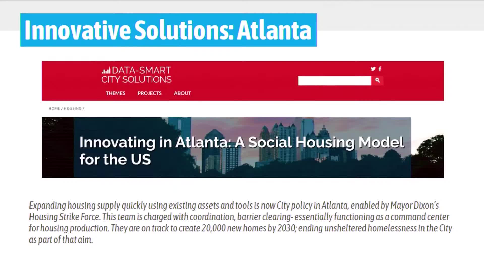 Atlanta's housing strategy integrates innovative solutions to combat homelessness