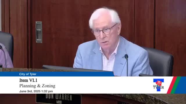 Tyler planning commission denies 42-unit senior cottages after neighborhood opposition; approves several rezones including medical clinic and single-family lots