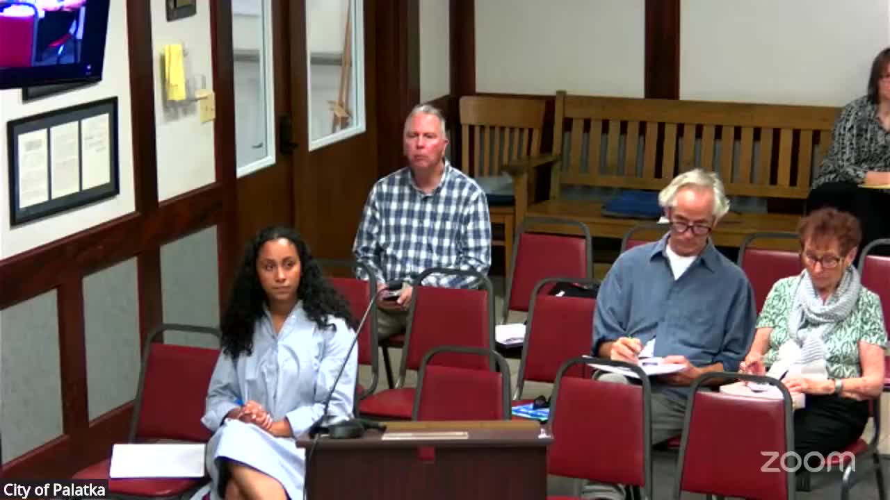 Palatka CRA reviews draft 2025–26 budget; streetscape electrical and pump costs flagged