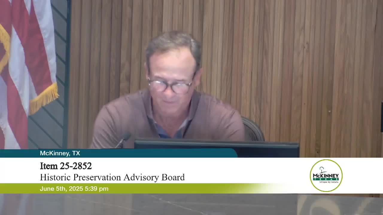 Tori Brown outlines East McKinney neighborhood preservation efforts to city officials