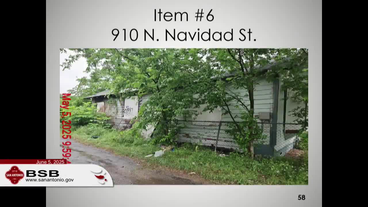 City officials recommend demolition of dangerous structure at 910 North Navidad Street