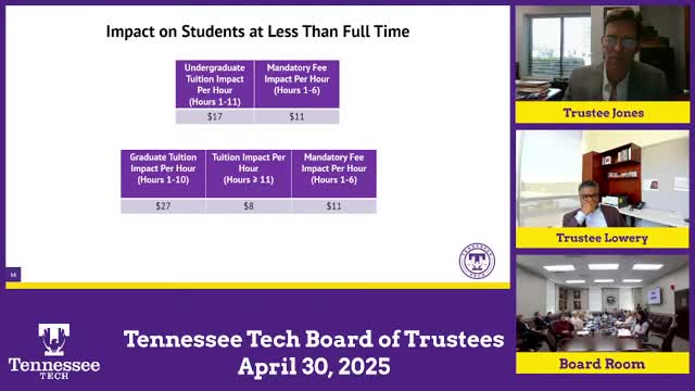 Tennessee Tech proposes 4.8% tuition increase for undergraduate and graduate programs