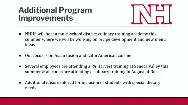 Cafeteria team celebrates $6000 grant and student culinary projects