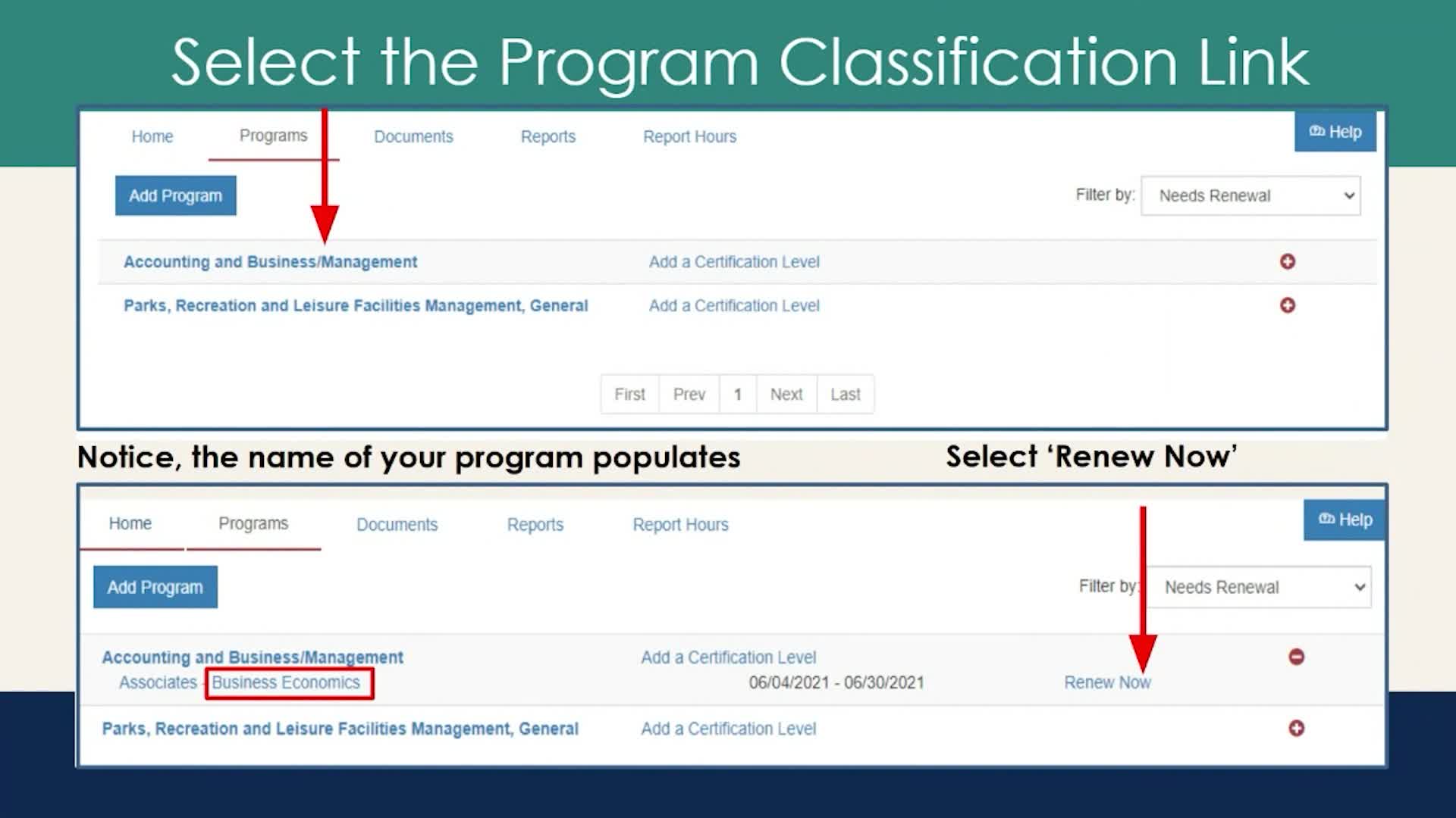 Education program application updates require accuracy in certificate details