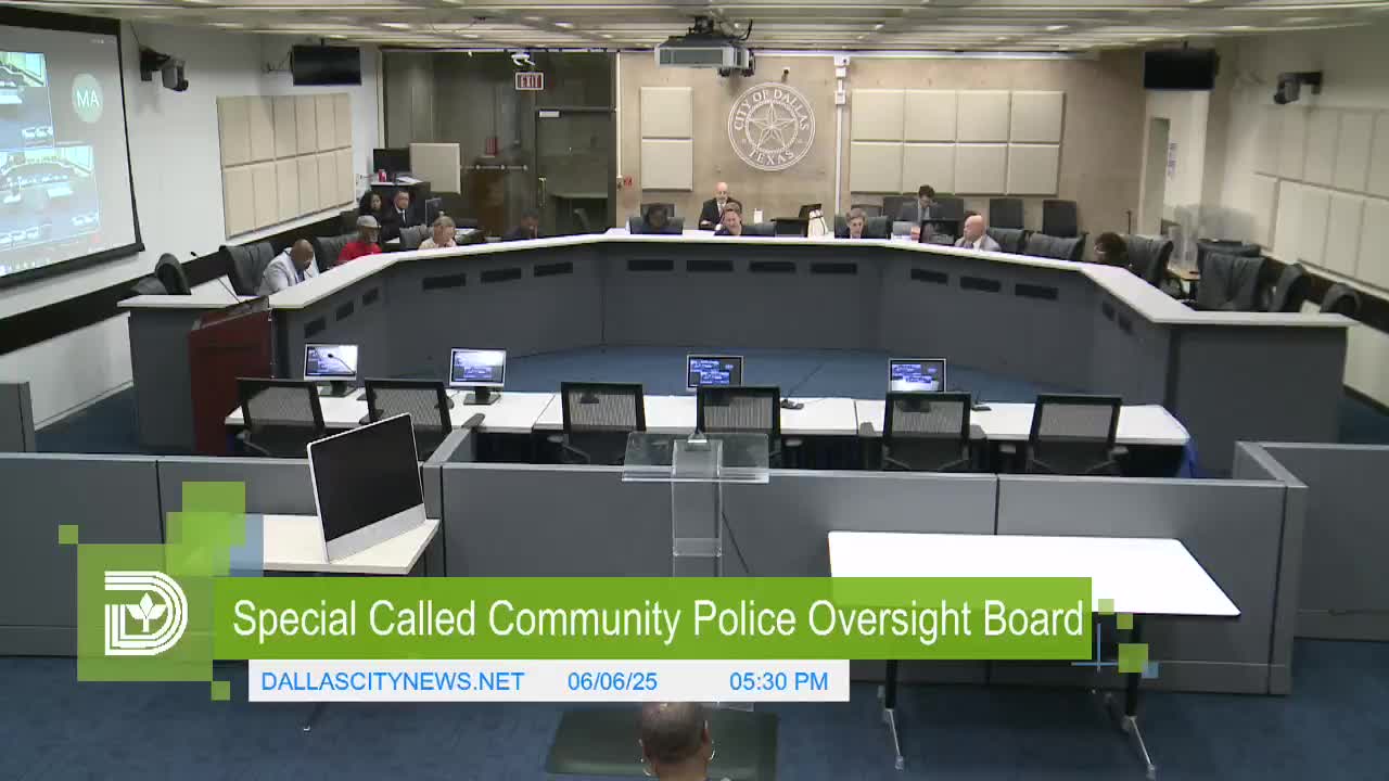 Dallas Community Police Oversight Board votes on immigration letter to Chief Como