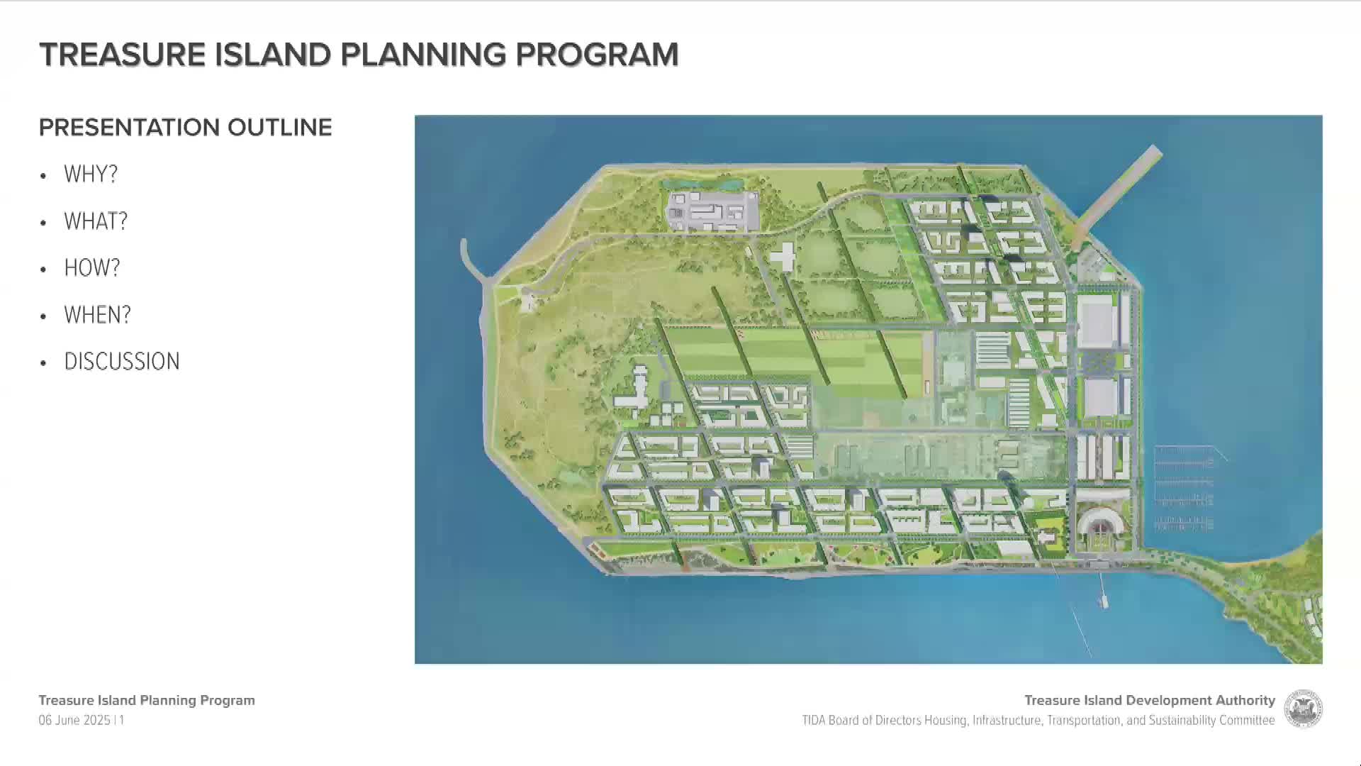 TIDA outlines ambitious planning program for Treasure Island development and community facilities