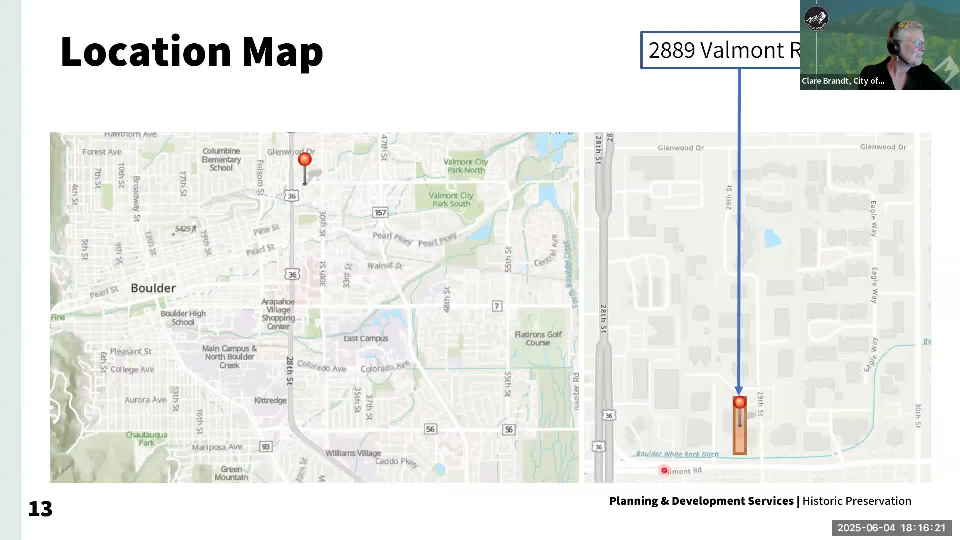 Landmarks Board reviews historic significance of Valmont Road building for landmark designation