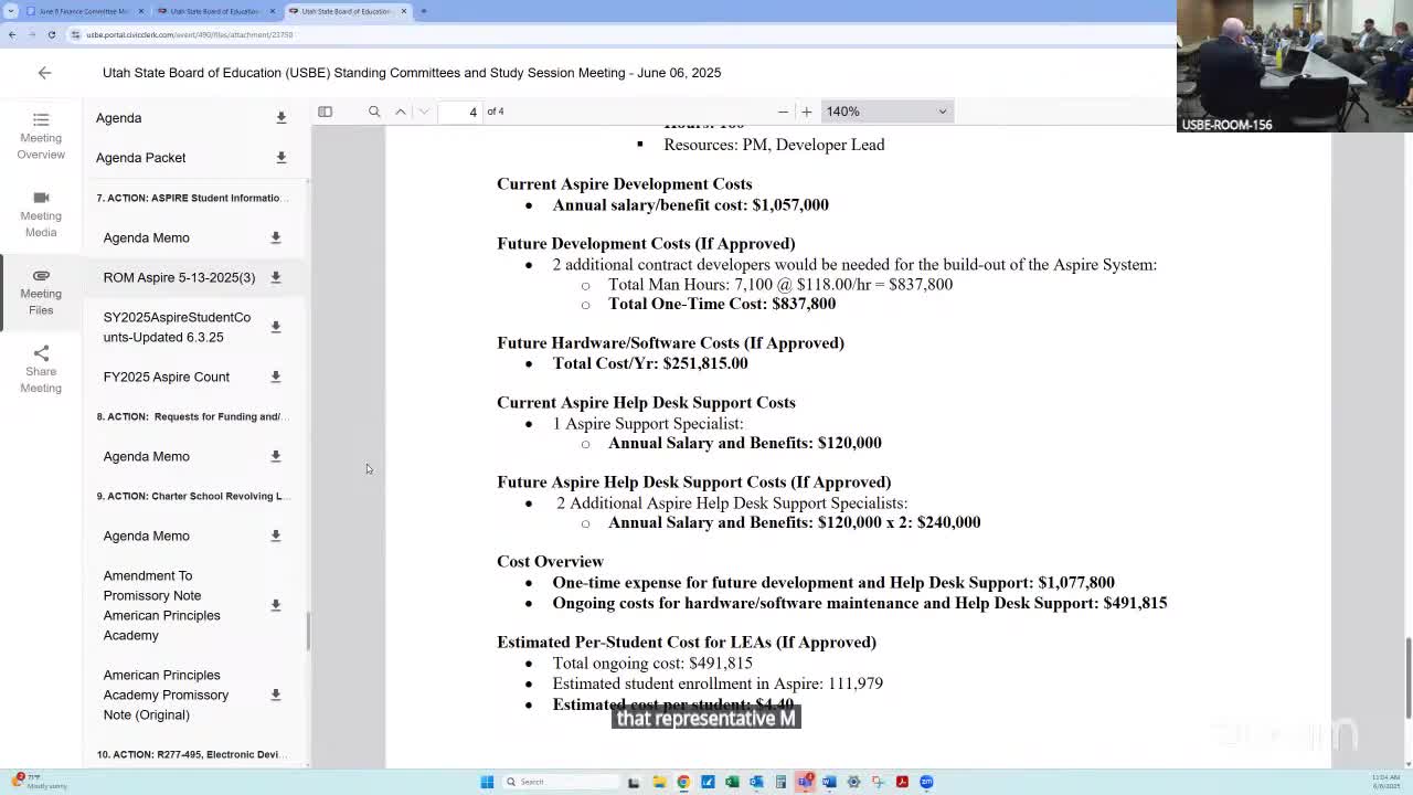 Advisory Committee evaluates future of Aspire student information system