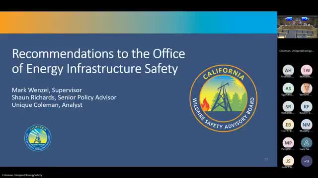 Wildfire Safety Advisory Board approves 2025 recommendations to Office of Energy Infrastructure Safety