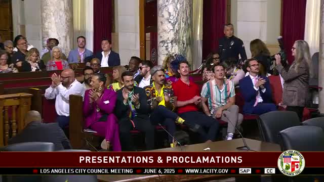 Los Angeles City Council celebrates Pride with bridal flag and city hall lighting