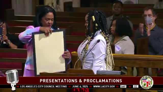Council honors Lila James for contributions during Black Music Month