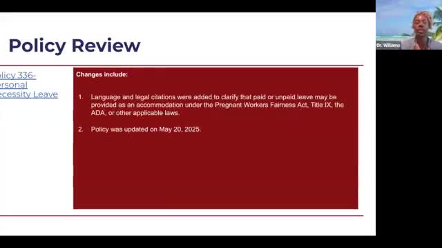 William Penn SD committee debates broader "near relative" definition in personal necessity leave policy