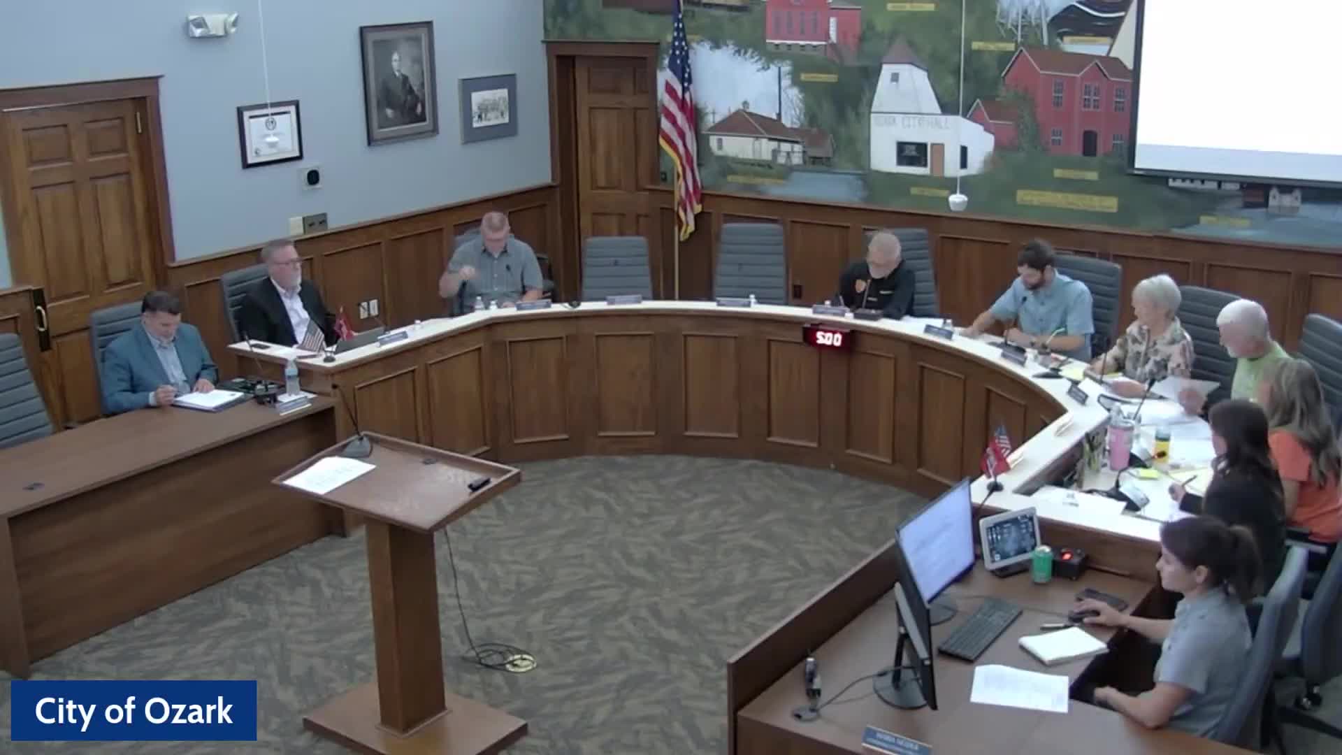 Board hears first reading to move small downtown strip from C‑4 to C‑2 after roof work prompted code review