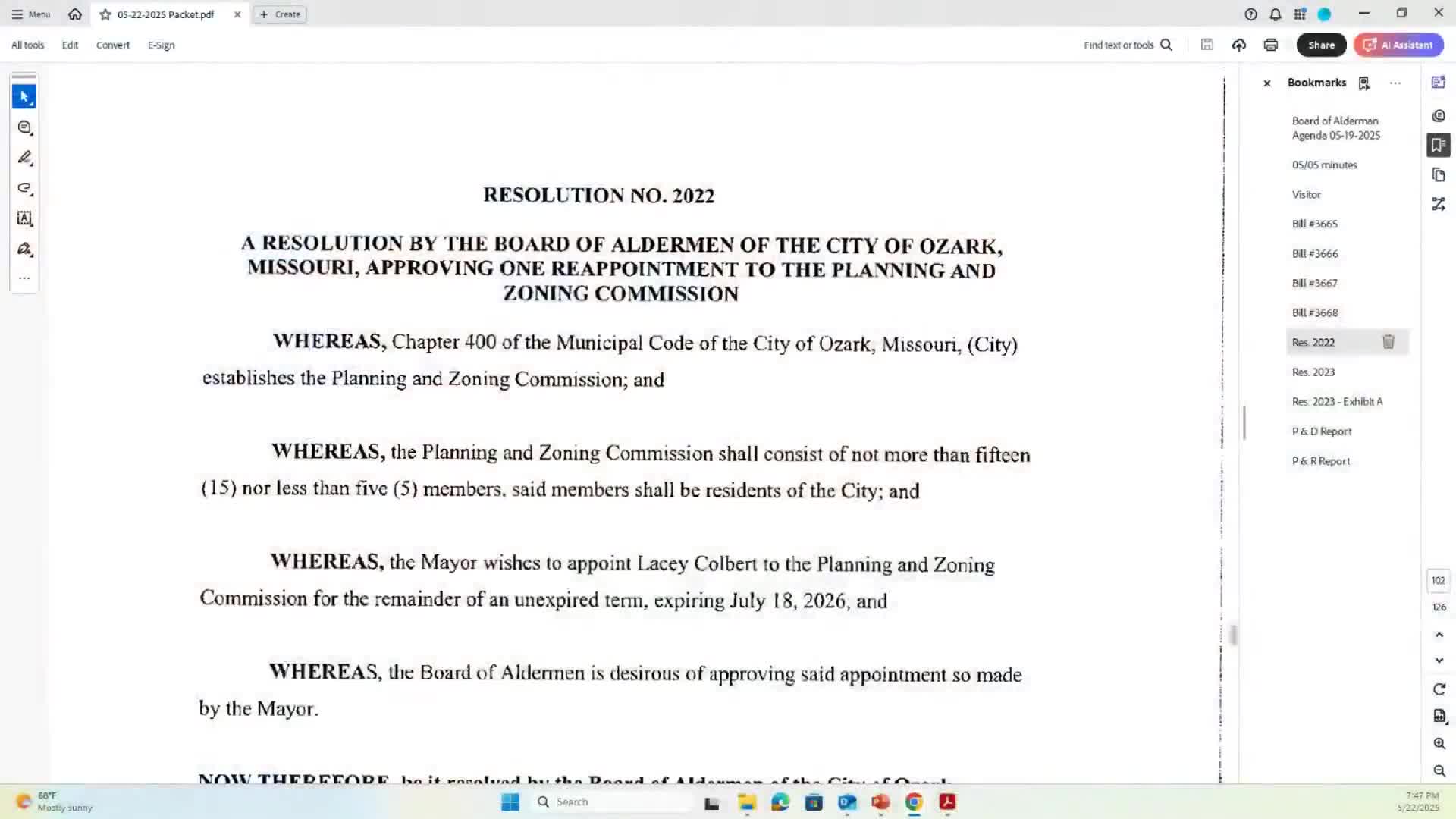 Board reappoints downtown resident to Planning and Zoning Commission